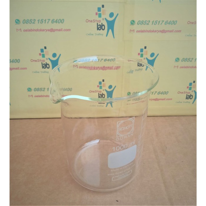 Jual Duran Beaker Glass 1000 Ml Gelas Piala Kaca Cap 1 Liter Shopee Indonesia 8826