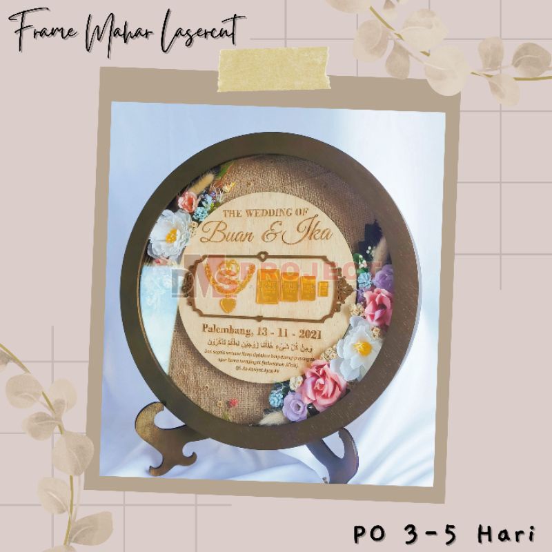 Jual Frame Mahar Bulat Lingkaran Round Rustic Pigura 3D Diameter 40cm ...