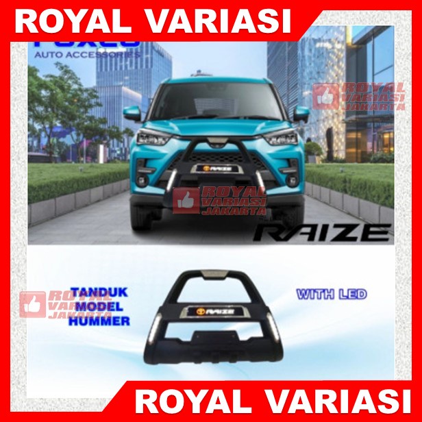 Jual Pengaman Tanduk Bumper Depan ROCKY RAIZE Model Hummer With DRL LED ...