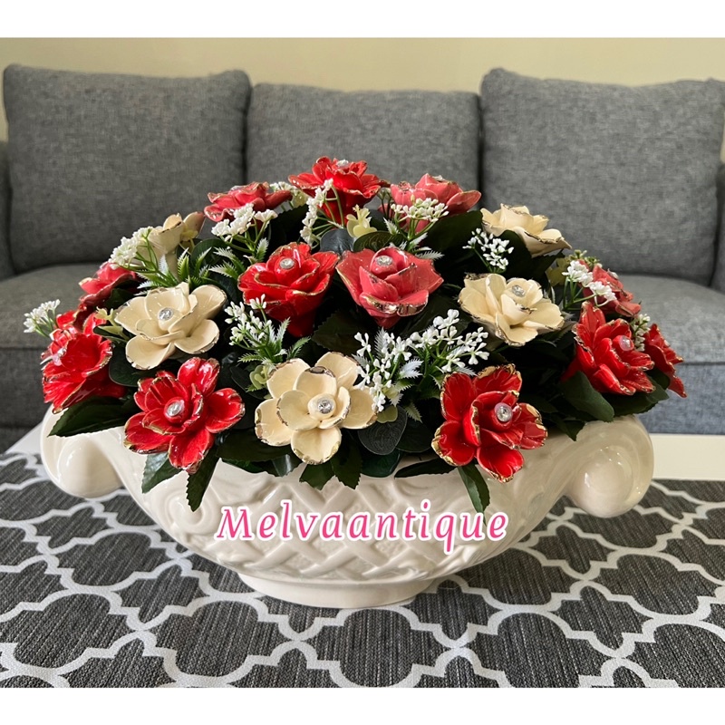 Jual Rangkaian Bunga keramik Italy / Bunga Capodimonte Italy ukuran ...
