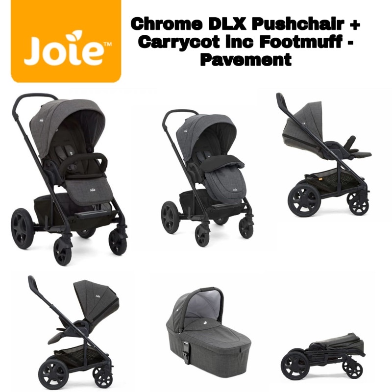 Joie chrome dlx pushchair cheap and carrycot