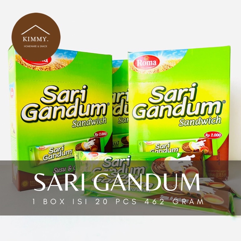 Jual ROMA SARI GANDUM 1 BOX ISI 12 PCS / SARI GANDUM SANDWICH COKELAT ...