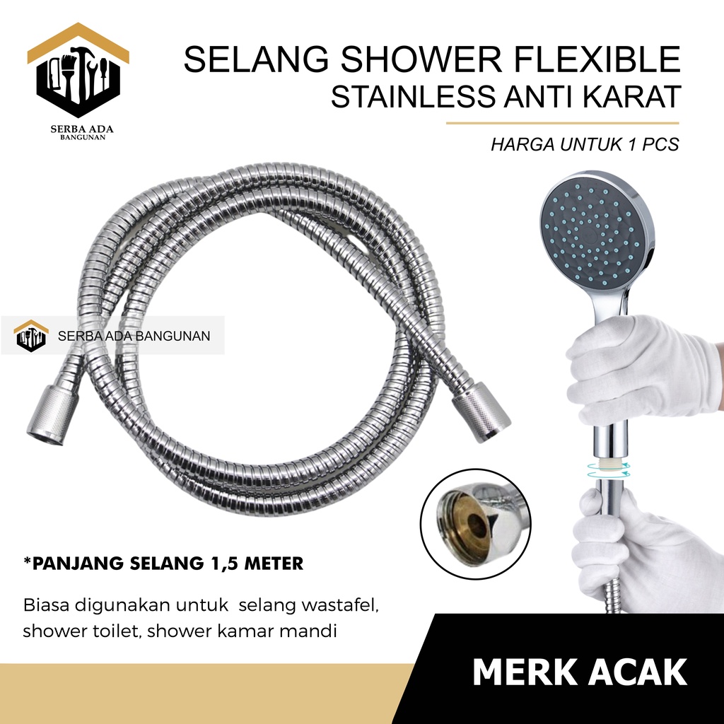 Jual Selang shower mandi selang shower toilet Jet Shower Panjang 1,5 M