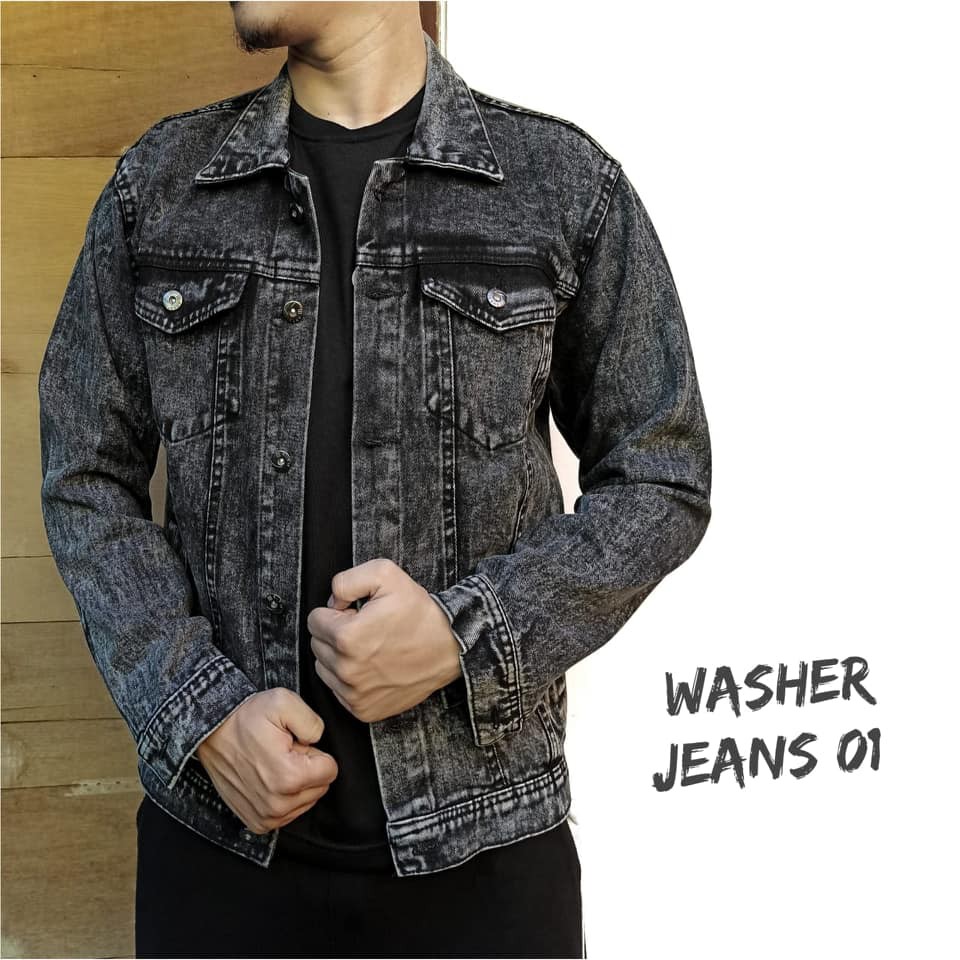 Jual Jaket Jeans Levis Polos Premium Aril Jeans Denim Pria Cowok