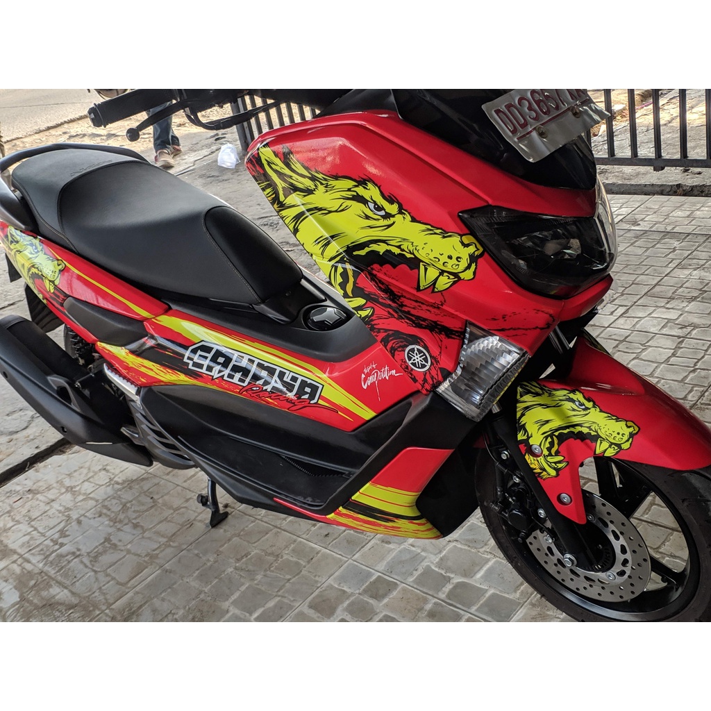 Jual Stiker Nmax Decal Full Body Nmax Premium Red Wolf Glossy DNKZ ...