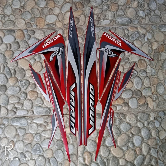 Jual stiker striping honda Vario Cw 110 Fi 2014 merah | Shopee Indonesia