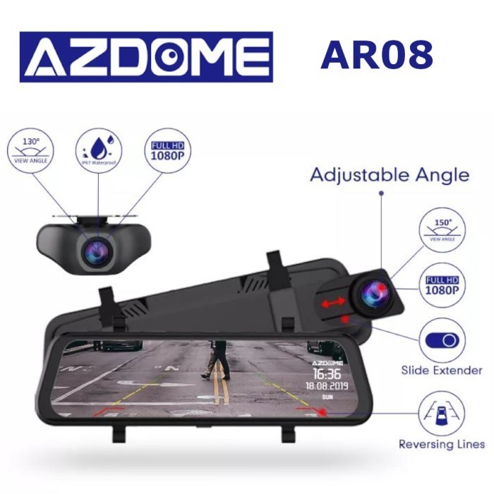 Jual AZDOME AR08 Mirror Dashcam Mobil Spion Kamera Wifi ADAS Kamera ...