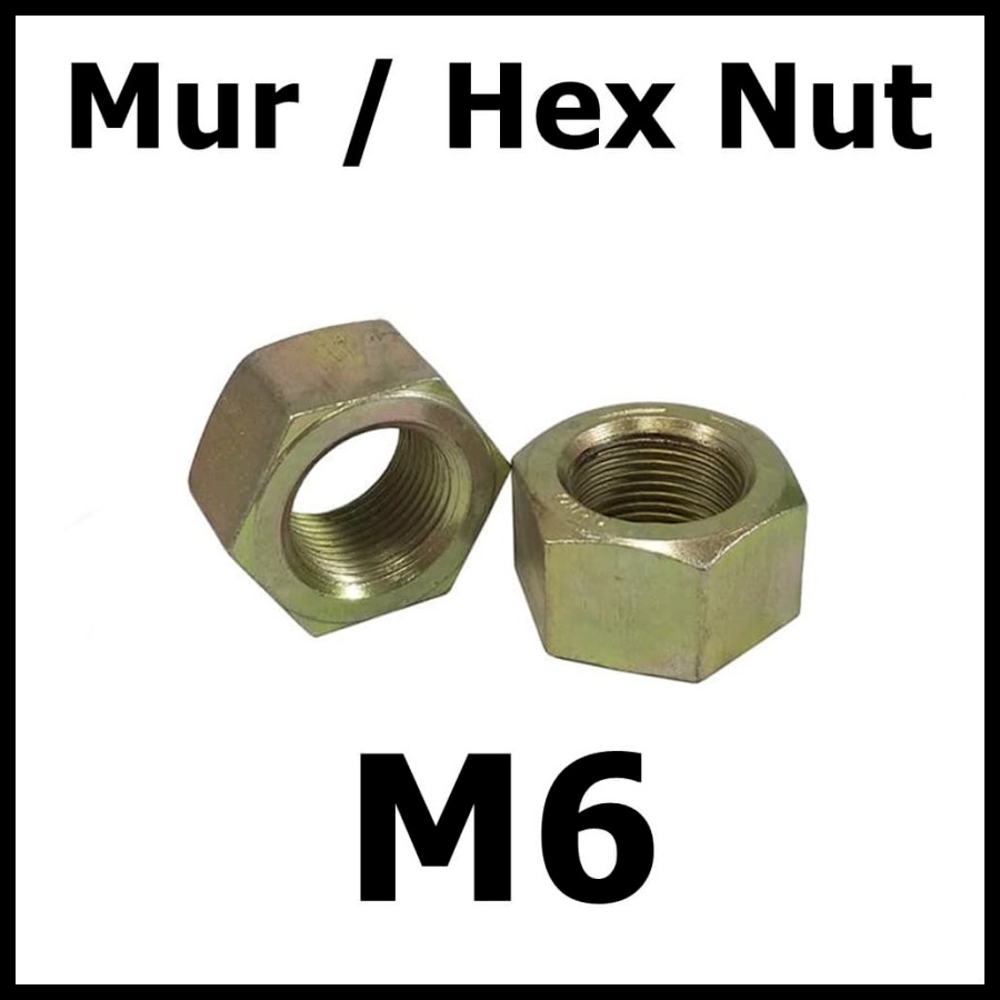 Jual Mur Hex Nut M6 X 1.0 K10 KUNING Shopee Indonesia