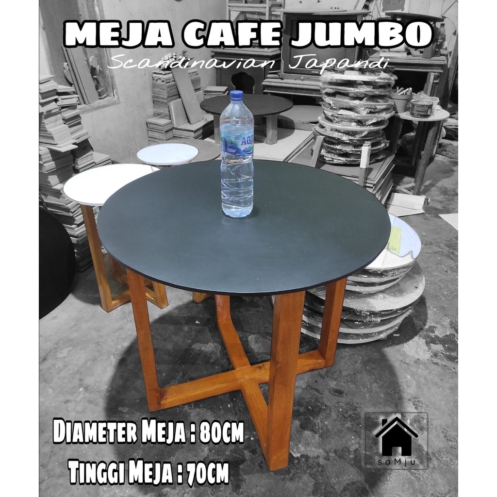 Jual Cafe Table Meja Cafe Bulat Jumbo Scandinavian Japandi Diameter ...