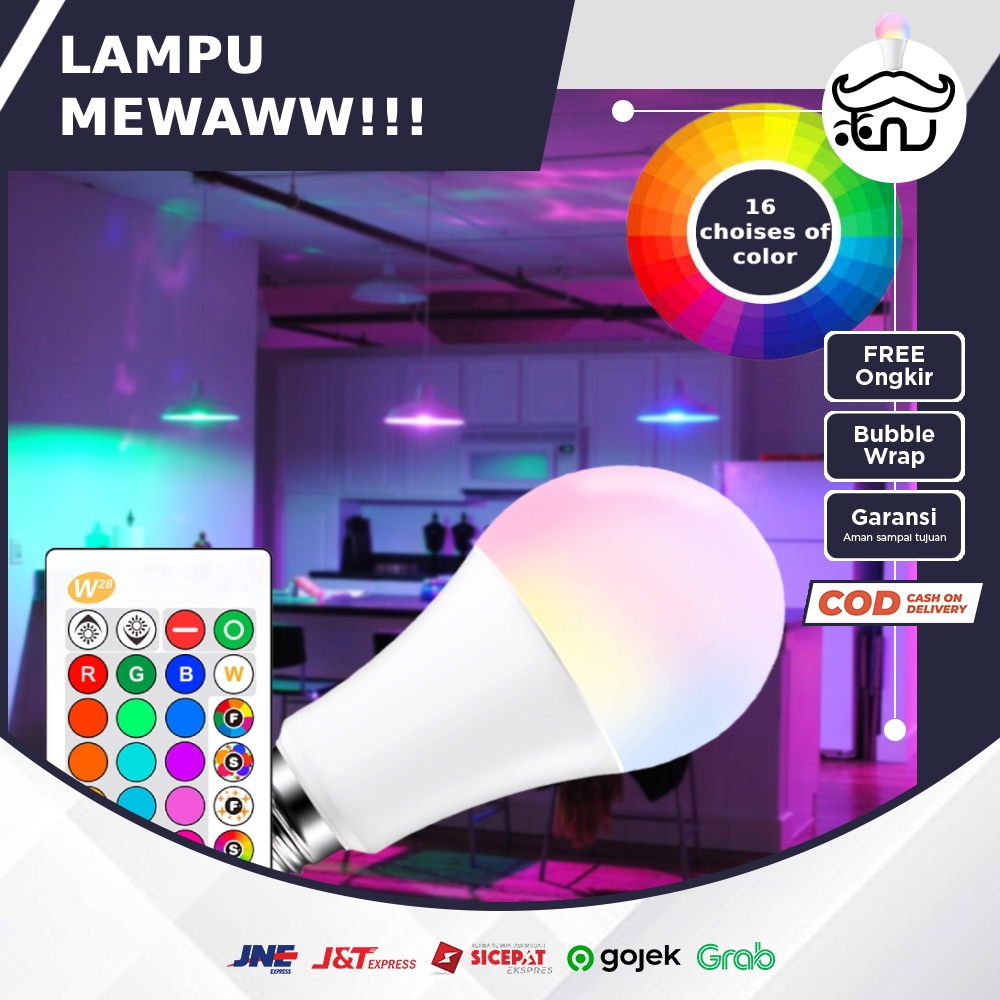 Jual Lampu Bohlam Led Rgb Bulb Warna Watt Shopee Indonesia