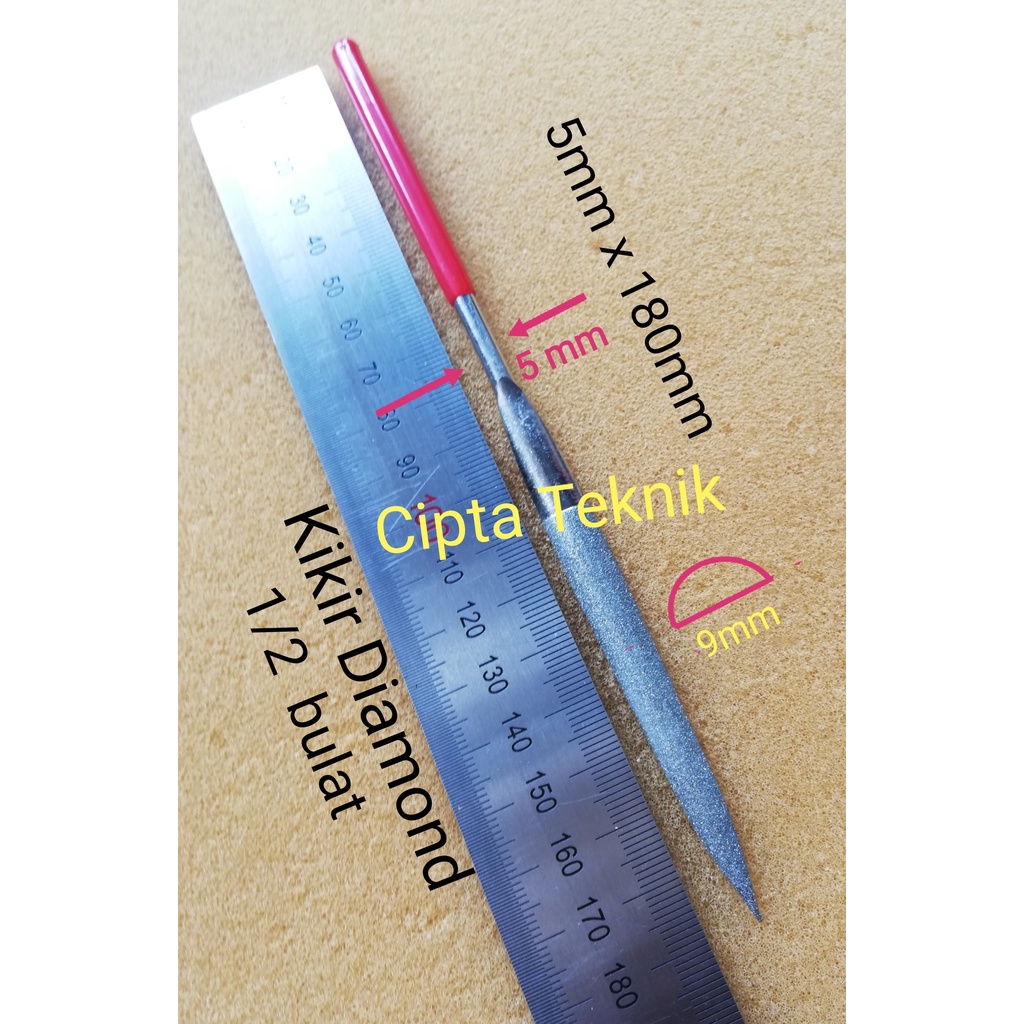 Jual Kikir Diamond Setengah Bulat 5mm X 180mm Kikir Intan 1 2 Bulat 5