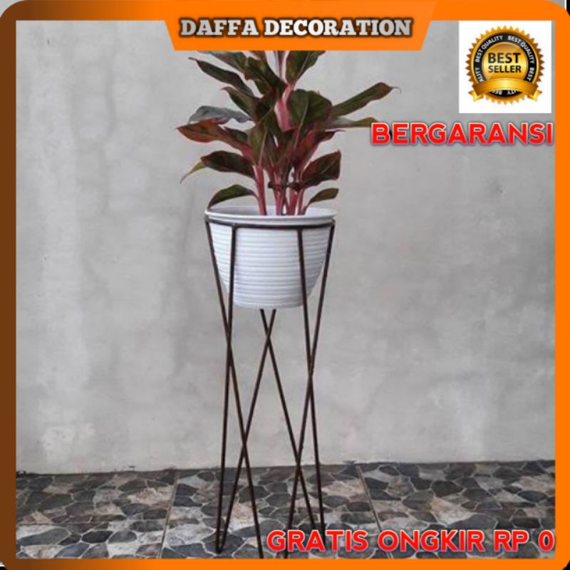 Jual Standing Pot Besi Silang Rak Bunga Tanaman Hias Teras Rumah Murah