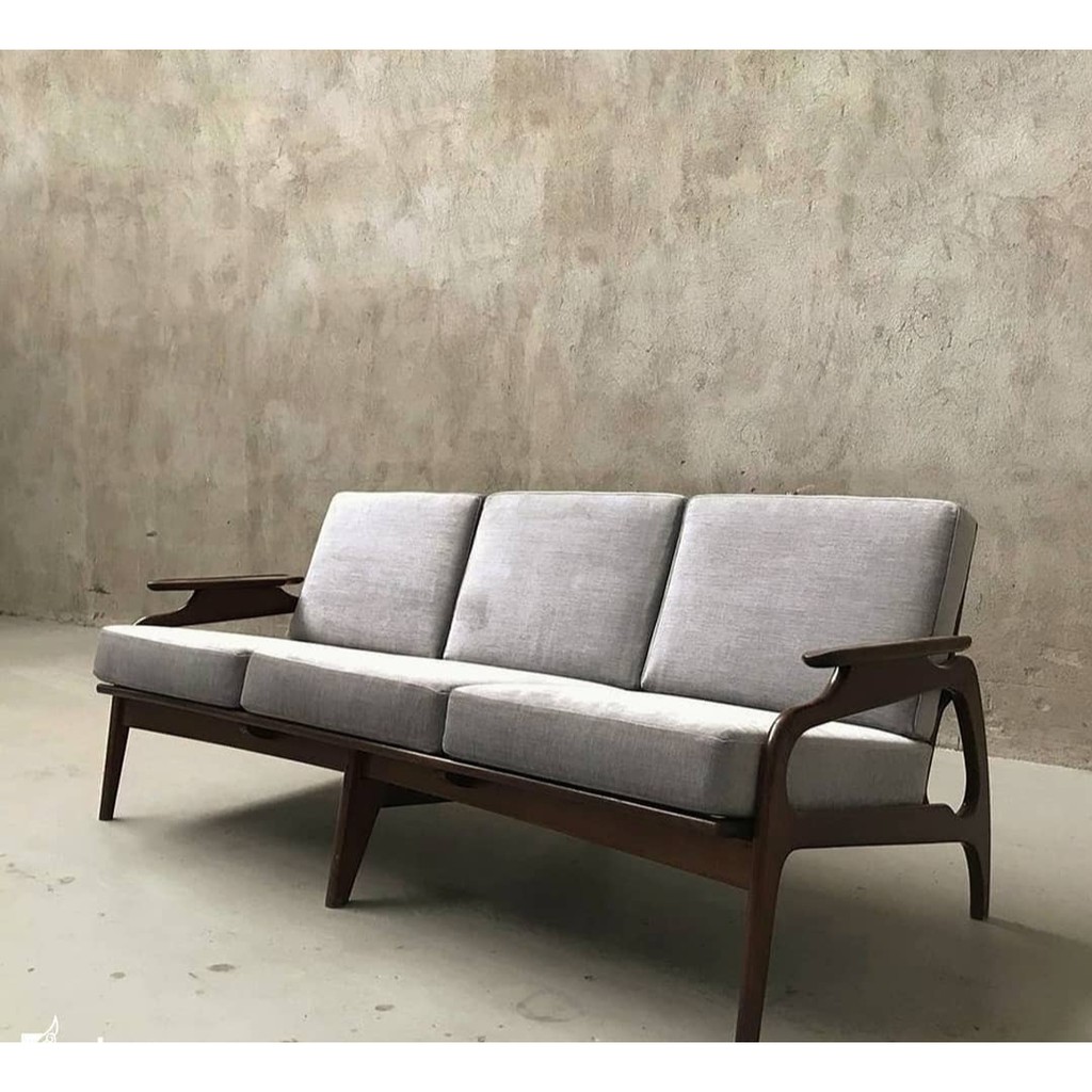Jual SOFA MINIMALIS 3 SEATER KAYU JATI Shopee Indonesia
