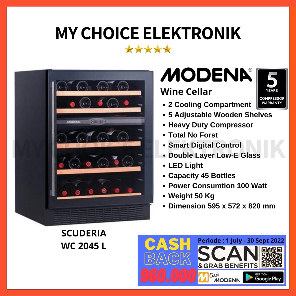 Jual MODENA Wine Cellar Scuderia WC 2045 L Shopee Indonesia