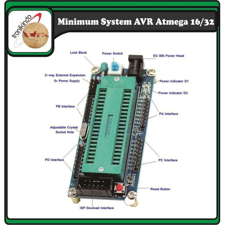 Jual Minimum System AVR Board Atmega16/32 Minsys AVR | Shopee Indonesia