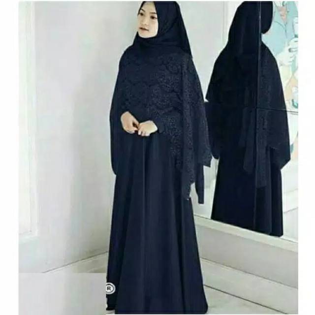 Jual Maxi Dress Muslimah Brukat BISMILLAH 2in1 Maxi + Cape brukat ...