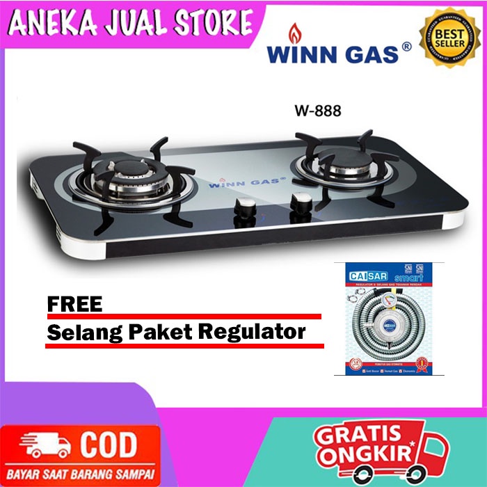 Jual Winn Gas W888 Glass Kompor Gas 2 Tungku di Seller Barat Daya