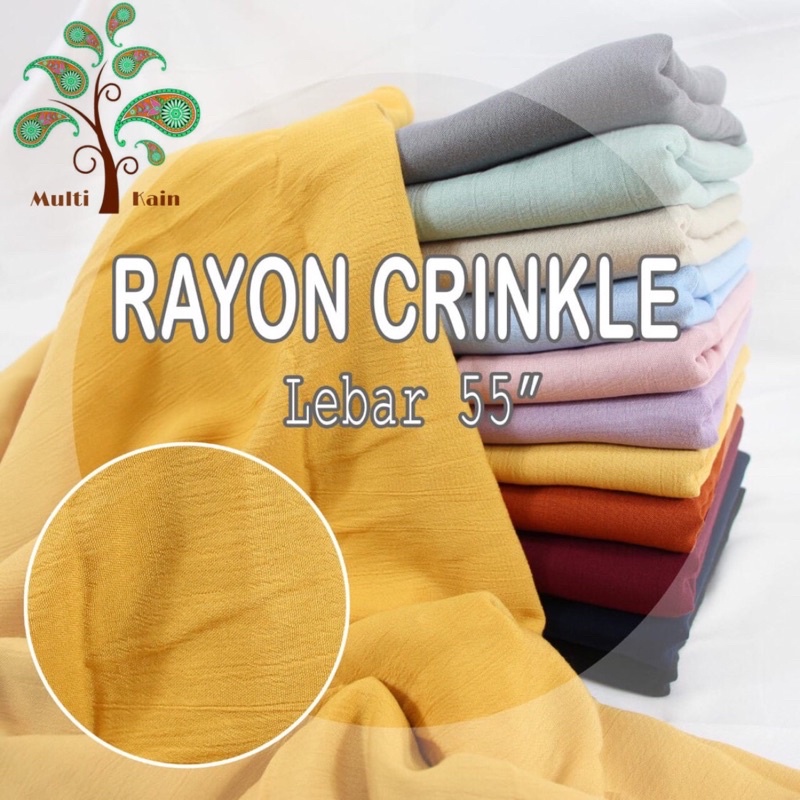 Jual Multi Kain Rayon Viscose Viscos Crinkle Kerut Premium Lebar Cm