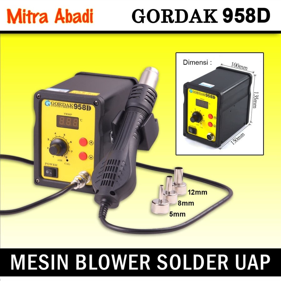 Jual Mesin Blower Solder Uap Station Gordak 958D / Heat Air Gun Soldering Shopee Indonesia
