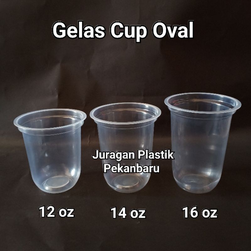 Jual Gelas Cup Plastik Oval U Cup Isi 50pcspack Pop Ice Boba Bubble Tea Juice Minuman 6970