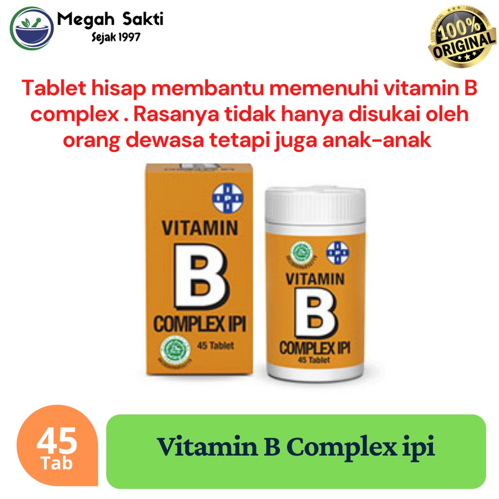 Jual Megah Sakti - Vitamin B Komplek Ipi - Vitamin B Complex 45's ...