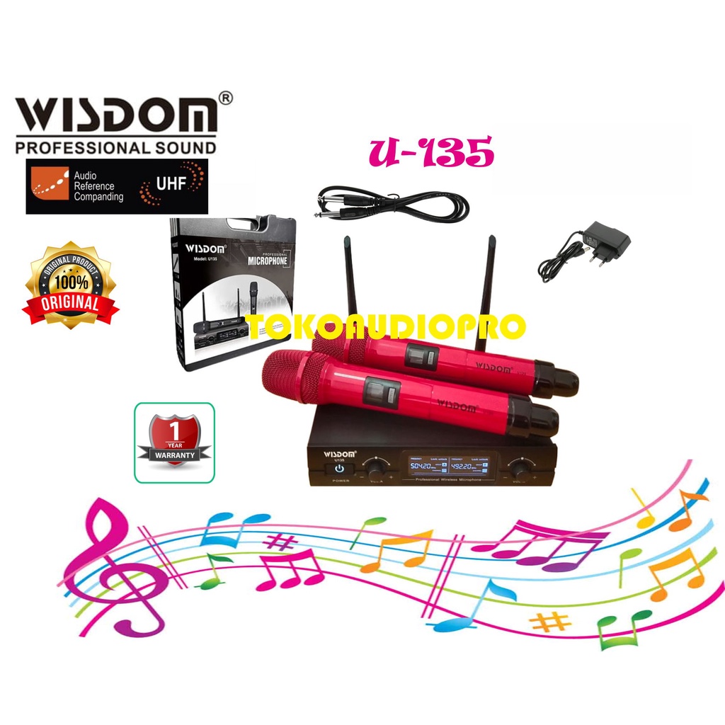 Jual Mic Wisdom U135 Uhf Dual Handheld Wireless Microphone Original