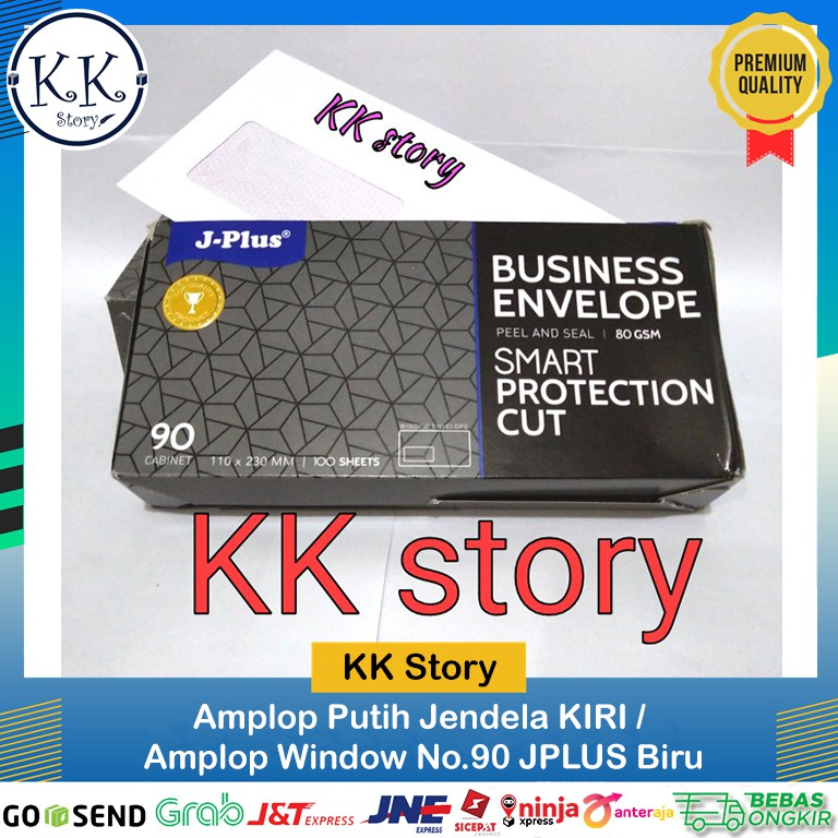Jual Amplop Putih Jendela KIRI / Amplop Window No.90 JPLUS Biru ...