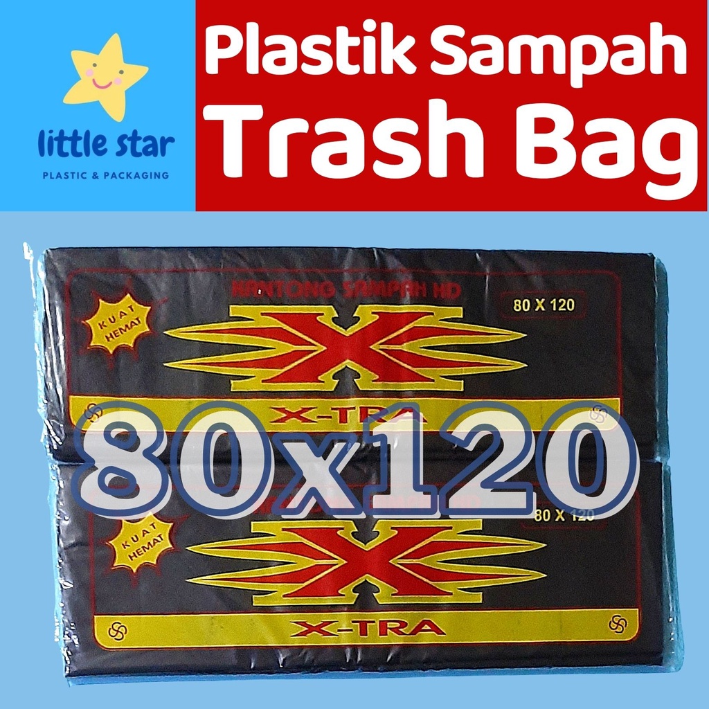 Jual Plastik Sampah Trash Bag Hitam 80x120 Cm Shopee Indonesia 1687
