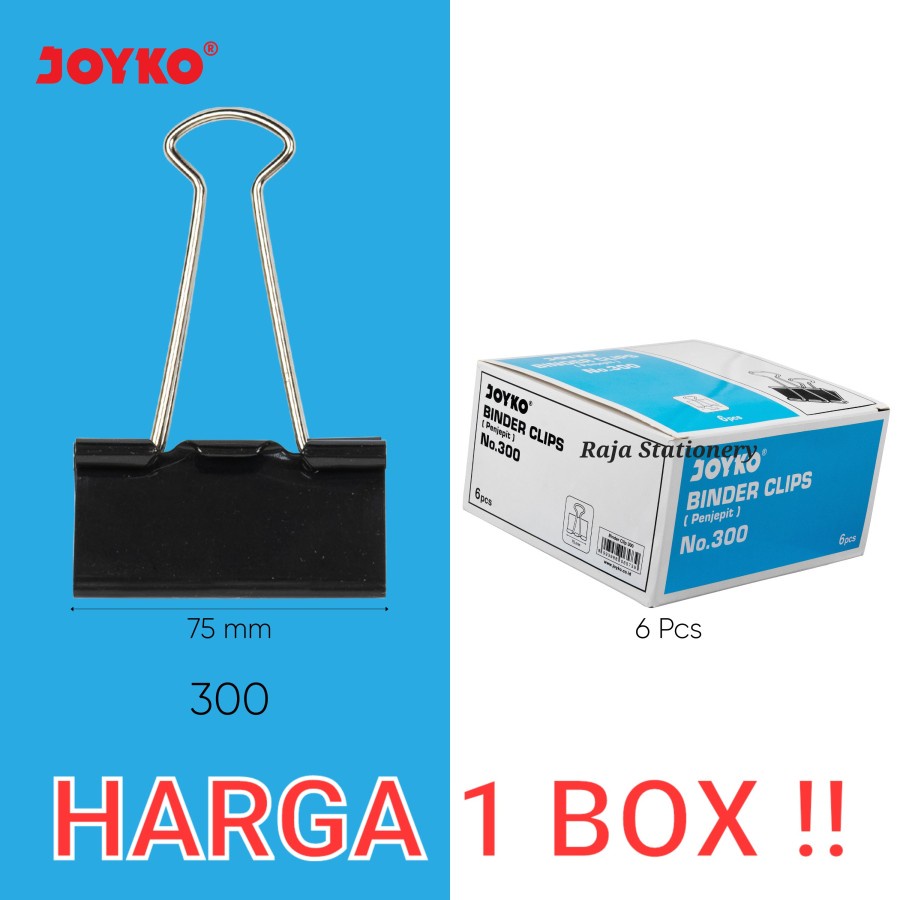 Jual JOYKO BINDER CLIP 300 75MM PALING BESAR / KLIP PENJEPIT KERTAS