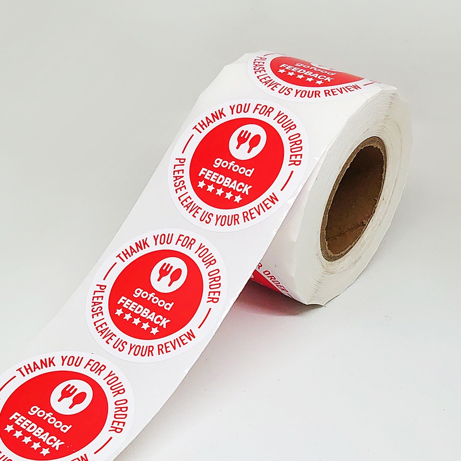 Jual Stiker Review Feedback SH0PEE Food Sticker Label Thank You Tag 4,5 ...