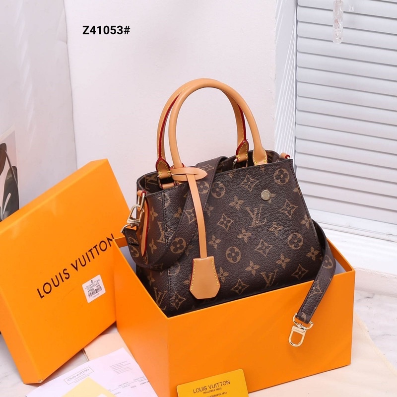 Jual New Tas Louis Vuitton LV Montaigne BB Monogram Kecil KULIT