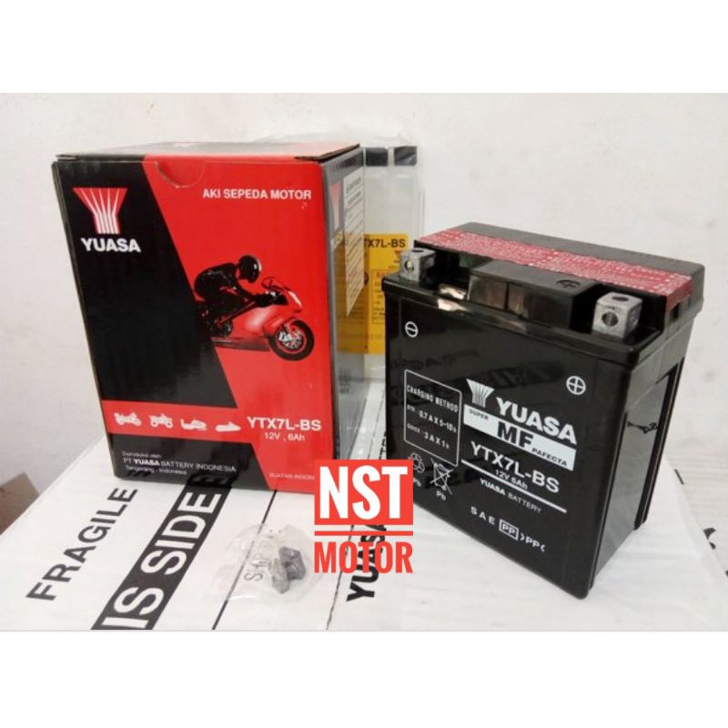 Jual Aki Accu Yuasa YTX7L BS 12Volt 6 Ah Aki Kering KLX DTracker Vespa