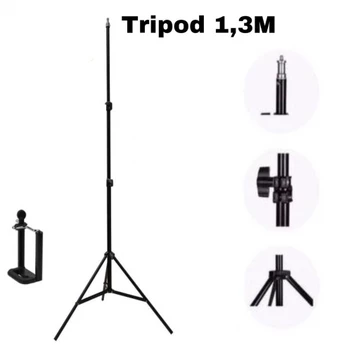Ring Light 26cm Tripod 1.3m Selfie Make Up Vlog Live Lighting Foto