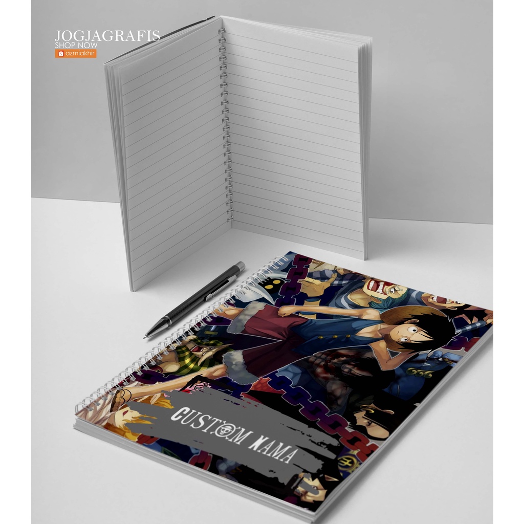 Jual Buku Notebook Anime One Piece A5 Custom Desain Buku Tulis One