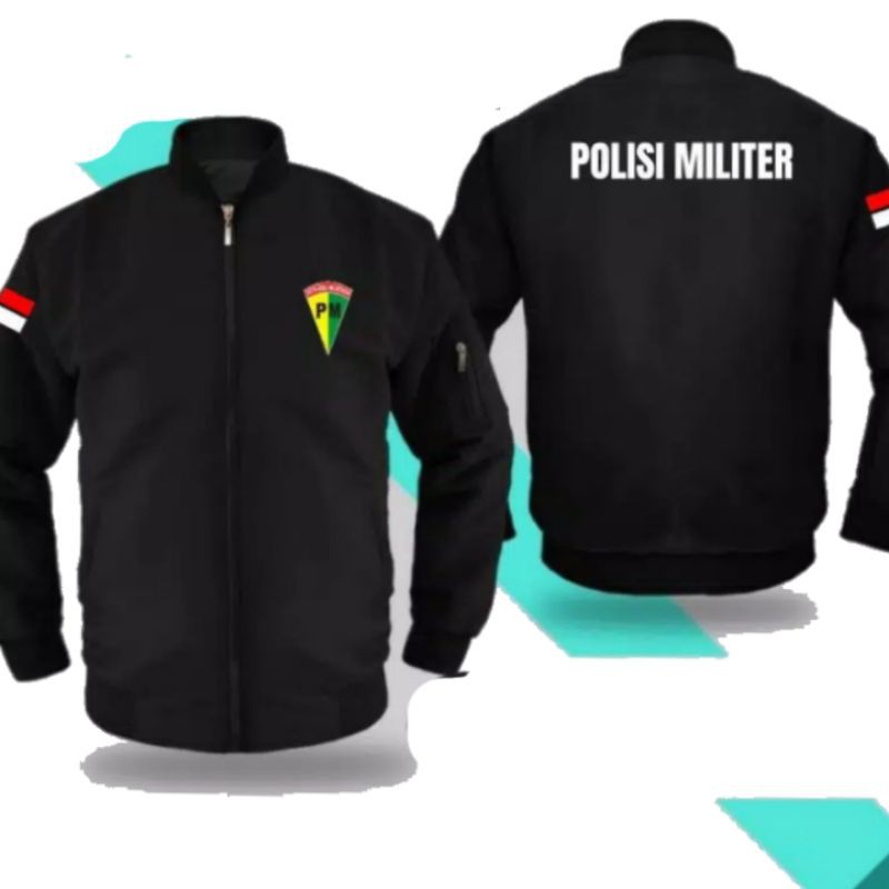 Jual Jacket Bomber Full Black POLISI MILITER Terbaru Anti Gerimis ...