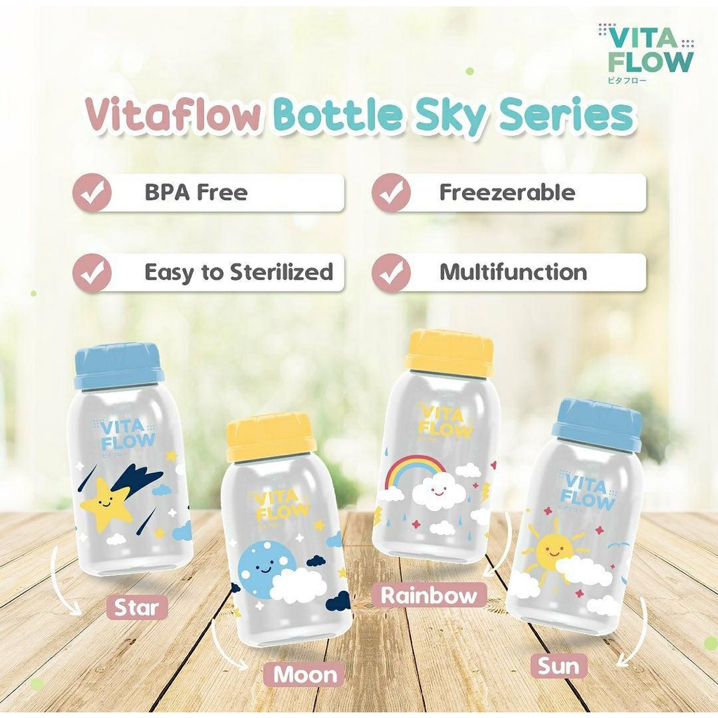 Jual VITA FLOW Botol ASI Plastik BPA Free Botol ASIP Standard Neck 4 x