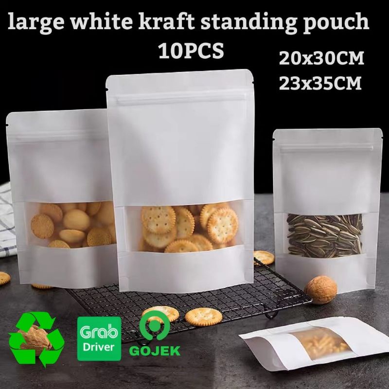 Jual White kraft standing pouch ukuran besar | Shopee Indonesia