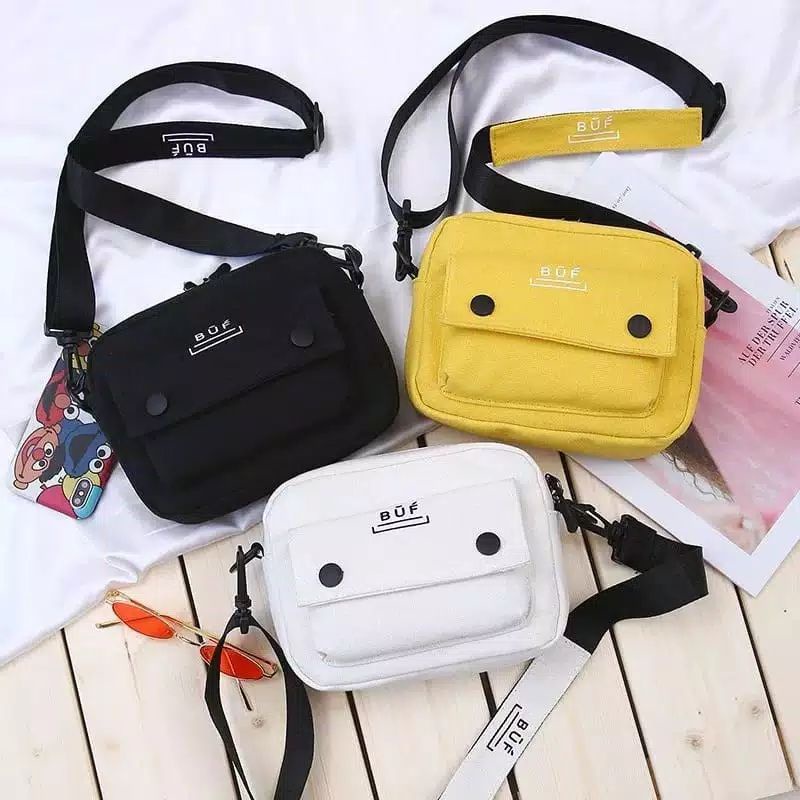 Jual Tas Selempang Sling Bag Kanvas Pria Wanita Murah Shopee