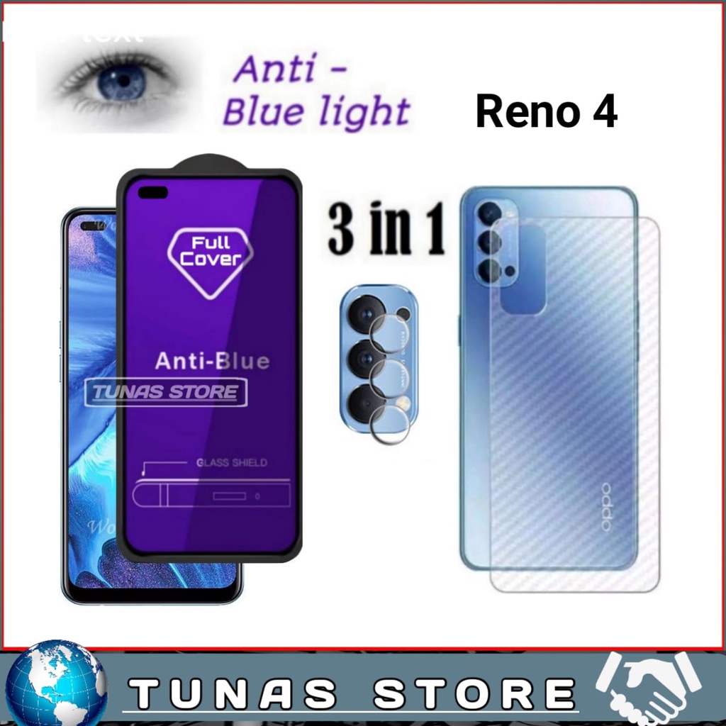 Cover Reno Glass Tempered Glass OPPO RENO Full Cover 21D Anti