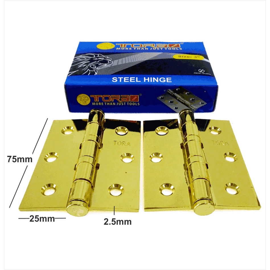 Jual Tora Engsel Besi Gold Tebal Inch Hinges Steel Gold Gp Shopee Indonesia