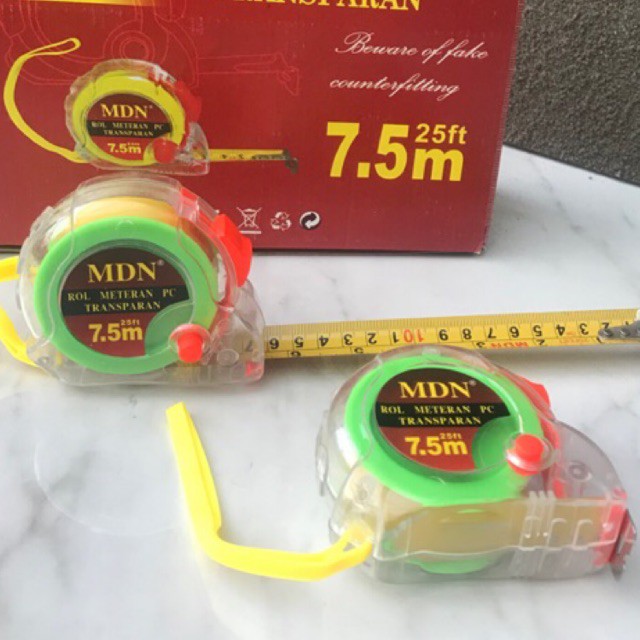 Jual Meteran Rol MDN Transparan 7,5 M - Meteran Gulung 7,5 M - Meter ...