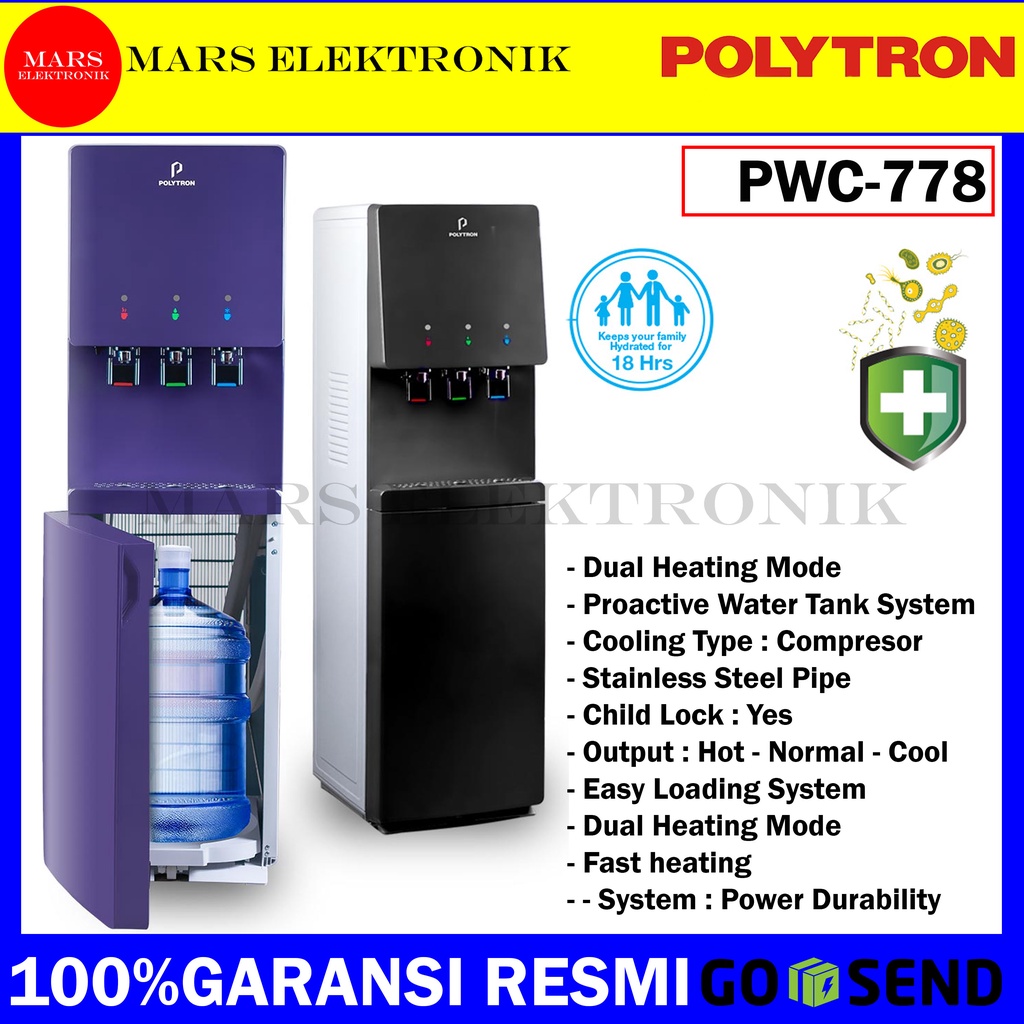 Jual Dispenser Polytron Pwc Power Durability Kompressor Hot