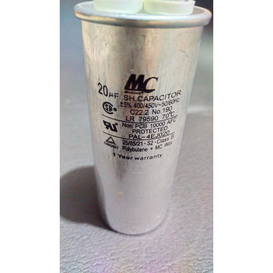 Jual KAPASITOR AC / CAPACITOR AC 20 MIKRO / 20 uF (MERK MC) | Shopee ...