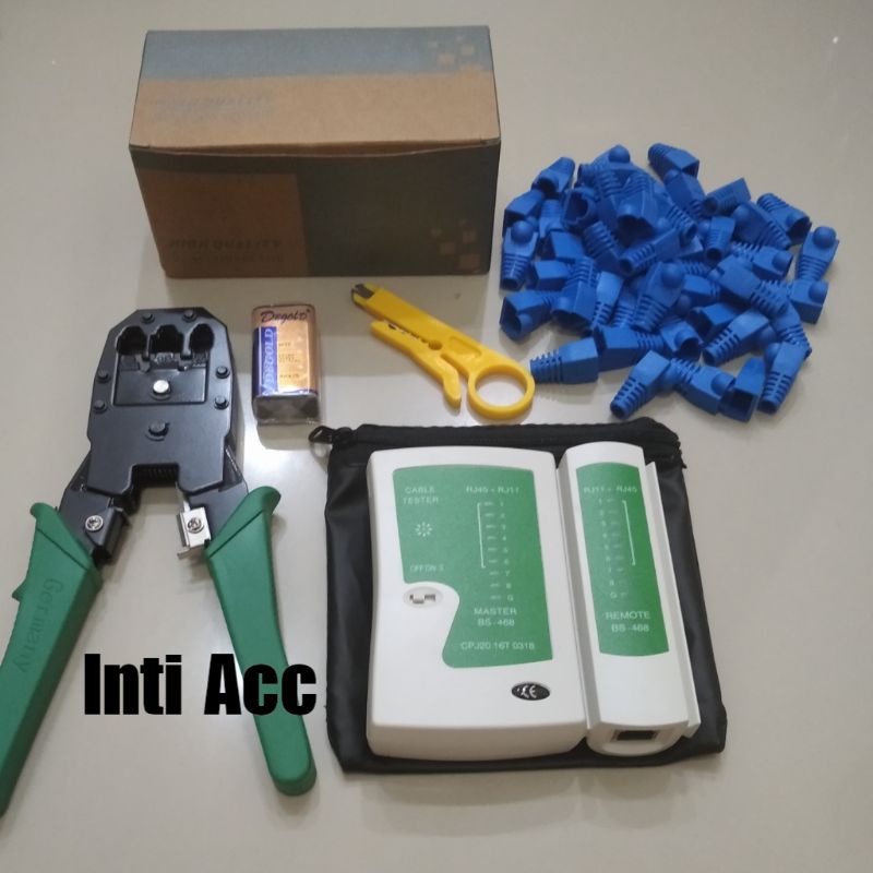 Jual Paket In Tang Crimping Tool Rj Lan Tester Rj Rj Konektor Rj Cat Dan Plug Boot