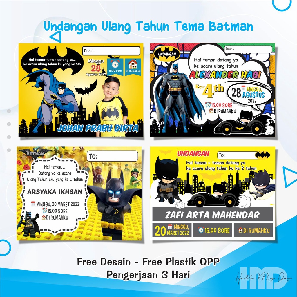 Undangan Ulang Tahun Invitation Birthday Batman