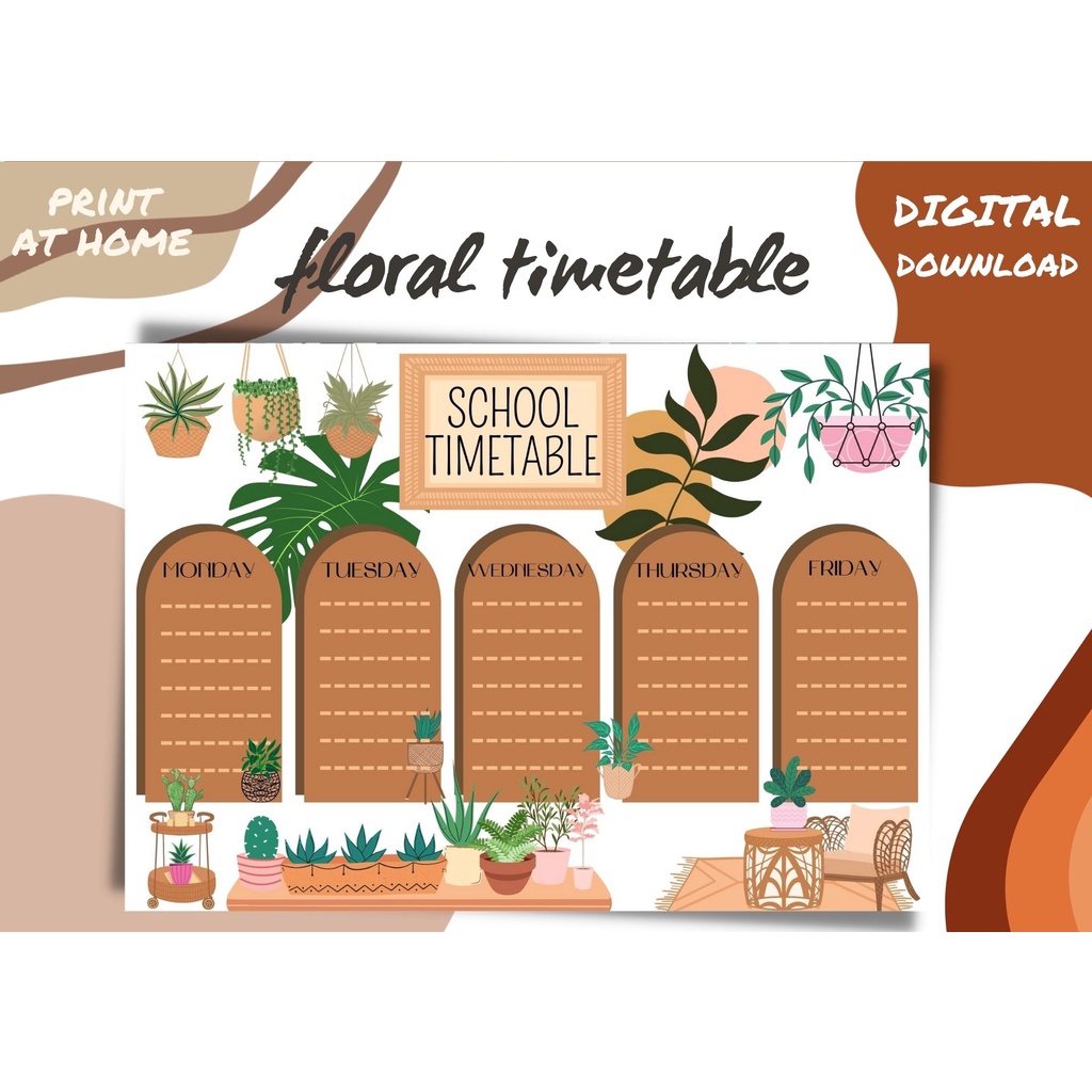 Jual Print at Home - Jadwal Pelajaran Aesthetic / Roster Pelajaran ...