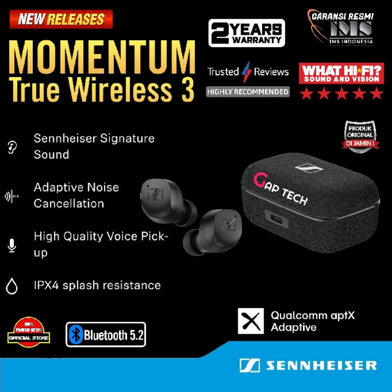 Jual Sennheiser MOMENTUM True Wireless 3 / TWS 3 Flagship Noise ...