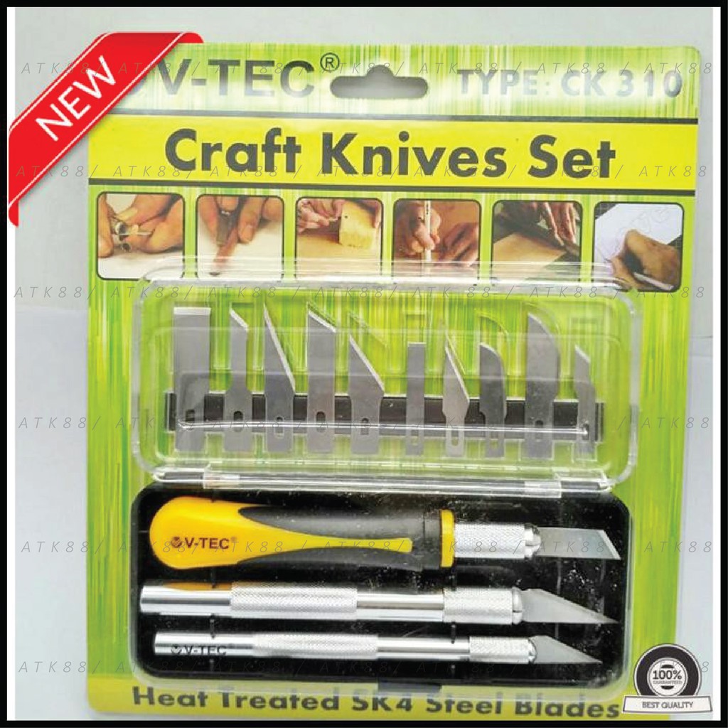 Jual VTEC CRAFT KNIVES SET CK 310 / CRAFT KNIFE SET / PISAU KRIYA ...