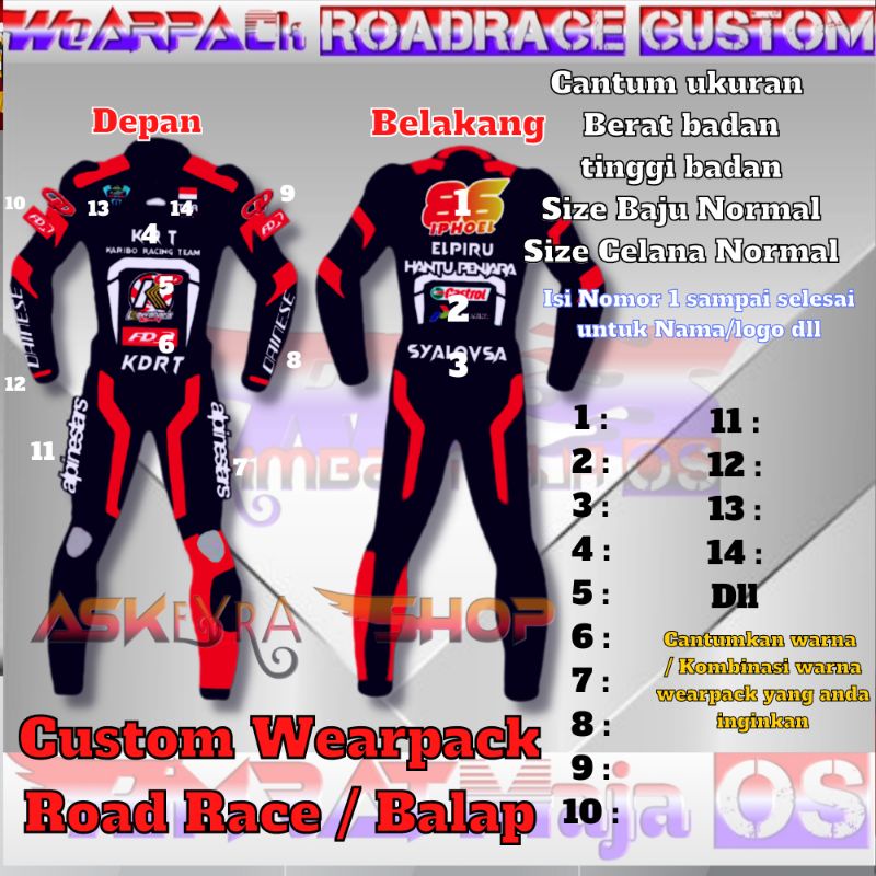 Jual Wearpack Balap Custom /Wearpack Road Race Custom Anak dan dewasa ...