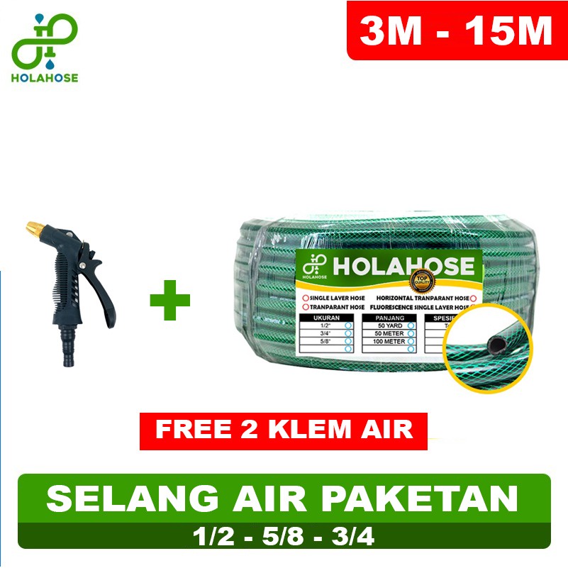 Jual Selang Air Paketan Selang Air Dan Watergun Nozzlle Bonus Klem Alat Cuci Motor